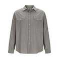 thumbnail image 4 of Fewfanhot Long Sleeve Shirts for Men Button Down Shirts Jackets Casual Long Sleeve Shacket Lightweight Overshirts with Flap Pockets, 4 of 9