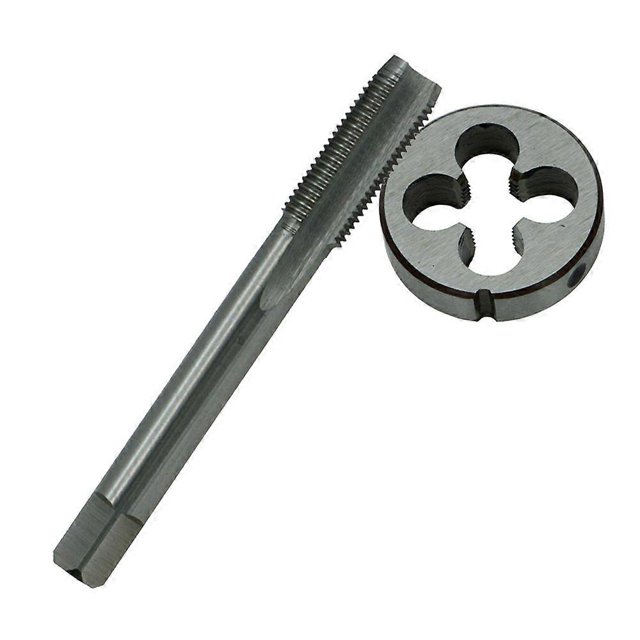Juego de machos y terrajas HSS de M10 x 1 mm para roscar a la derecha, rosca métrica, kit de herramientas para trabajar el metal, para metal, madera, machos de roscar HSS, terrajas redondas