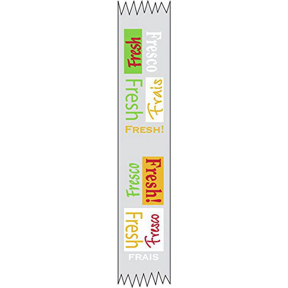 HUBERT Tamper Evident Packaging Tape for Food Containers Transparent Clear Tri-Lingual Imprinted "Fresh" - 1"W x 500 ft