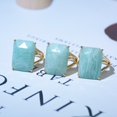 thumbnail image 5 of Real Amazonite Ring, Crystal Quartz Gold Plated Ring, Rectangle Gemstone Jewelry Gift for Women, Birthday Gift, Minimalist Jewelry, 5 of 10
