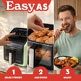 thumbnail image 5 of Gourmia Panorama 7-QT Digital Air Fryer with Panoramic View, Holographic Display, & 12 Presets, Green, 5 of 12