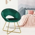 thumbnail image 6 of GVN Modern Accent Velvet Dining Arm Chair with Golden Metal Legs and Soft Cushion-Dark Green, 6 of 10