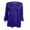 Blue, variant on Women's Flared 3/4 Sleeve Shirts Solid Round Neck Tunic Tops Pleated T-Shirt Button Decoration Bottoming Blouse