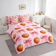 thumbnail image 2 of spefrowx Basketball Sports Lover Queen Bedding for Girls, Pink Watercolor Bow Bedding Comforter Set Queen, Pink Reversible, 7-Piece, 2 of 6