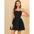 thumbnail image 3 of Fiesde las mujeres sin tirantes con cremalleexpuessólido mini vestido de tubo acampanado Negro XL, 3 of 6