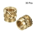 thumbnail image 3 of Uxcell Knurled Insert Nut M5 x 6mm L x 7mm OD Female Thread Brass Embedding Nut 30 Pack, 3 of 5