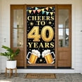 thumbnail image 3 of Golden Glitter 40th Birthday Banner Cheers Theme Cheers Celebration Display Star Pattern Beer Mug Design 40 Years Backdrop for 40th Birthday Party Adult Celebration Anniversary Gathering, 3 of 9
