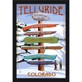 thumbnail image 1 of Telluride, Colorado - Signpost - Lantern Press Artwork (16x24 Giclee Art Print, Gallery Framed, Black Wood), 1 of 1