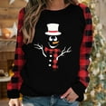 thumbnail image 2 of IROINNID Christmas Shirts for Women Classic Crewneck Plaid Pullover New Year Print Long Sleeve Blouse Tops,Black, 2 of 5