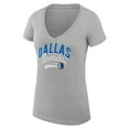 thumbnail image 2 of Women's G-III 4Her by Carl Banks Heather Gray Dallas Mavericks Filigree Logo V-Neck Fitted T-Shirt, 2 of 3