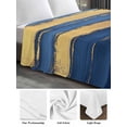 thumbnail image 6 of Blue Gold Wave Twim XL Size Flat Sheet, Wrinkleproof & Fadeproof Cooling Flat Bed Sheet Only, Summer Coastal Ocean Stripe Breathable Soft Bedding Top Sheets 66 x 102 Inches, 6 of 8