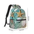 thumbnail image 2 of Yiaed Starfish And Seashell Print School Backpack College Backpack Daypacks for Students High School Spacious and Durable Daypack for Work and Travel-One Size, 2 of 6