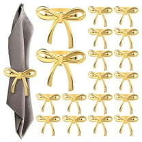 18 Pcs Bow Napkin Ring Metal Napkin Ring Holder for Dinner Parties Wedding Banquet Table Setting Family Gatherings Table Decoration