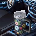 thumbnail image 6 of 40oz Pioneer Flower Floral Print Pattern Insulated Tumbler with Handle, BPA-Free Leak Proof Lid and Straws, Double Wall Vacuum, Hot 12h/Cold 34h, 6 of 6