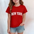 thumbnail image 2 of Gubotare Baby Girl Shirts Girls' Short Sleeve Shirts Kids Crewneck T-Shirts Summer Tops Basic Tees 3T 4T (Red,3-4 Years), 2 of 4