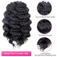 thumbnail image 4 of ToyoTree Ocean Wave Crochet Hair - 9 Inch 8packs Natural Black Crochet Braids, Synthetic Braiding Hair Extensions (9 inch, 1B), 4 of 5