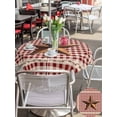 thumbnail image 5 of Outdoor Tablecloths with Umbrella Hole & Zipper, Brown Western Texas Star Vintage Round Tablecloths 60 Inch, Rustic Farmhouse Red Plaid Waterproof Table Cloth, Patio/Pool/Picnic Table Covers, 5 of 8