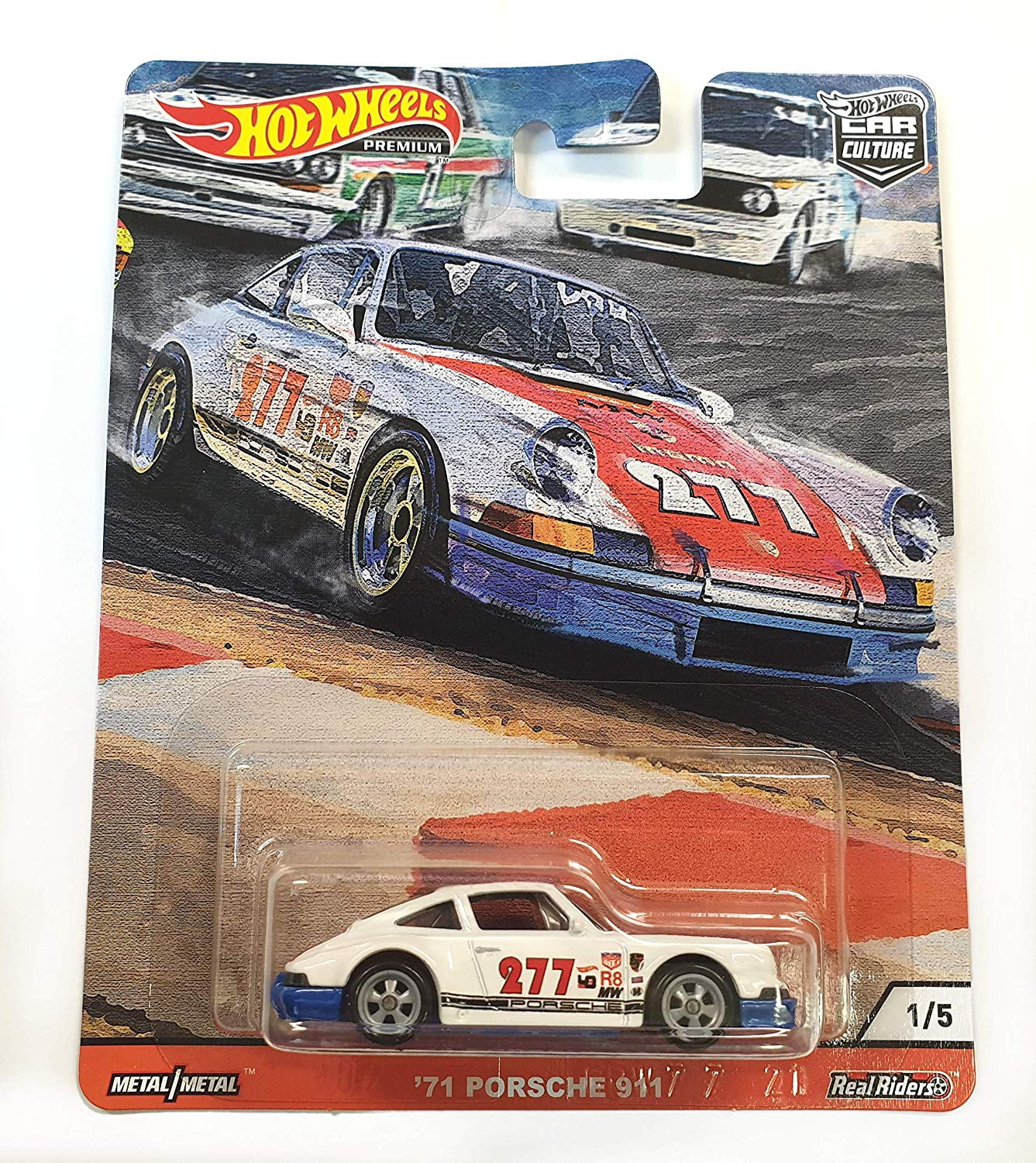 Diecast Car Hot Wheels '71 Porsche 911 1/5 White Toys 815955