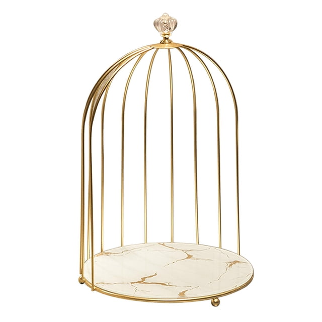 GUOOL Bird Cage Perfume Rack Organizer Makeup Jewelry Display Stand Shelf Nordic White gold 1 Tier