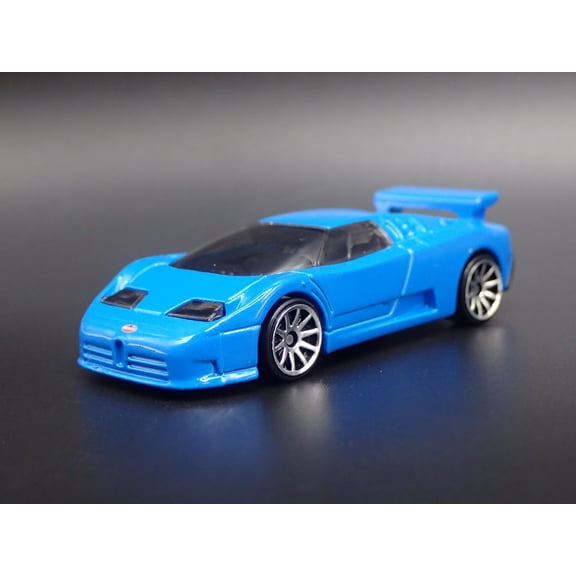 Open Box 1991-1995 BUGATTI EB110 SS SUPER CAR BLUE 1:64 SCALE DIORAMA DIECAST MODEL CAR