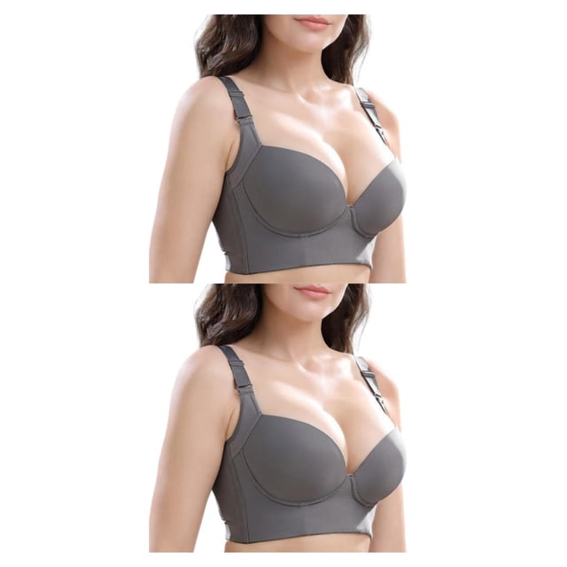 Sonducket Sujetador de copa profunda con aros para mujer, ropa interior deportiva con cierre en la espalda, sujetador de cobertura completa, ropa Type20 NO20