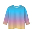 thumbnail image 5 of KAUOD 3/4 Length Sleeve T-Shirt for Girls Round Neck Casual Summer Tunic Tops Teens Basic Tees Embroidered Shirts Pleated Blouse, 5 of 5
