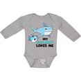 thumbnail image 3 of Inktastic My Grammy Loves Me with Cute Sharks Boys or Girls Long Sleeve Baby Bodysuit, 3 of 5