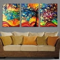 thumbnail image 5 of 3 Panels Colored Money Trees Spray Oil Paintings Canvas Wall Art Home Decor, 5 of 10