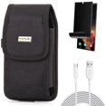 thumbnail image 1 of 6ft USB-C Cable & Case Belt Clip & Privacy Screen Protector for Samsung Galaxy S22 Ultra (6.8") - Combo Type-C Fast Charger Cord & Swivel Holster Rugged & TPU Film (Fingerprint) Anti-Peep, 1 of 15