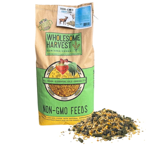 Wholesome Harvest's Non-GMO Goat Feed 16% for Growing and Mature Goats, 40 lbs