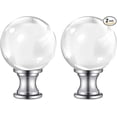 thumbnail image 1 of 2 Lamp Finials, 3CM， Threaded Base Glass Ball Lamp Finials Decorative, Finials for Lamps with Chrome Base, Transparent crystal light ball, 1 of 5