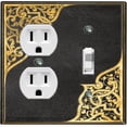 thumbnail image 1 of Metal Light Switch Plate Cover Black Teal French Victorian Frame FRA008, 1 of 13