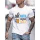 thumbnail image 1 of Men's Casual Geometric Print T-Shirt - Stretchy, Breathable Fabric, Round Neck, Short Sleeve - Perfect for Summer Outings, 1 of 6