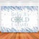 thumbnail image 2 of Decoraciones para baby shower "Hace frío afuera", telón de fondo con copos de nieve y pancarta de fiesta de baby shower de invierno para niños, color azul, 2 of 2