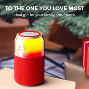 Miro P1 360° Surround Stereo LED Can Speaker, TWS Wireless Dual Channel Audio, Bluetooth 5.4, 10m Range, 10 Hours Playtime(Red)