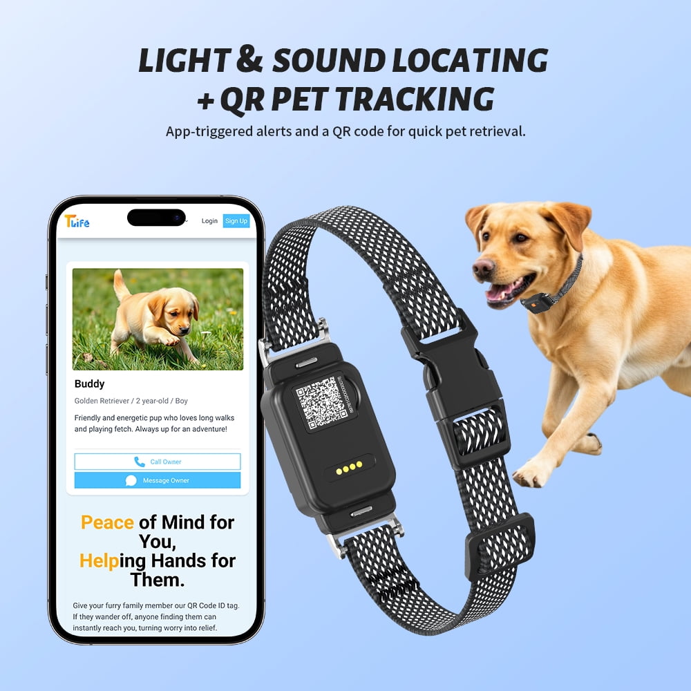 PcEoTllar Wireless Dog Fence System & GPS Dog Collar, Free App/Remote Controlled Custom Boundary, 3 Tracking Modes, Beep/Vibration, Waterproof