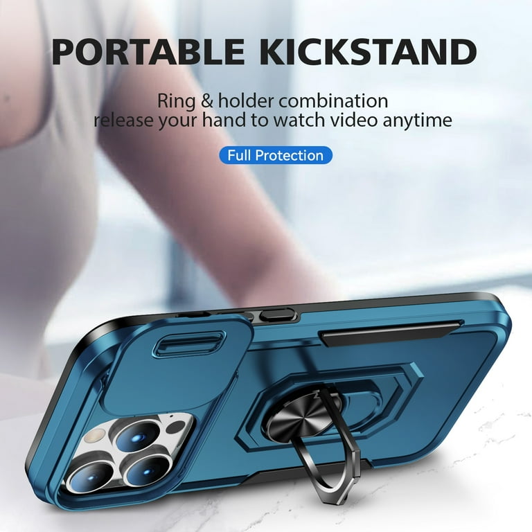 for iPhone 14 Pro Max Hard Case, with Camera Cover & Kickstand Holder, Built-in 360°Rotate Ring Stand Anti-scratch Drop Protection Magnetic Phone Case for iPhone 14 Pro Max Hard Case, with Camera Cover & Kickstand Holder, Built-in 360°Rotate Ring Stand Anti-scratch Drop Protection Magnetic Phone Case