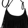 thumbnail image 2 of Bolso de hombro de moda para mujer, estilo retro, con flecos para vacaciones y exteriores Negro, 2 of 3