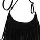 thumbnail image 3 of Bolso de hombro Colco con borlas moderno estilo flecos correa para teléfono escolar trabajo portátil al aire Negro 30 cm x 25 cm x 7 cm, 3 of 8