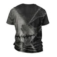 thumbnail image 4 of Men's Halloween Skull Patchwork Graphic T-Shirt Crew Neck Short Sleeve Casual Streetwear Top, 4 of 6