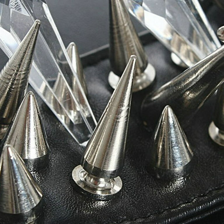 Metal Silver Screwback Spike Cone Punk Studs for Clothing, Bags