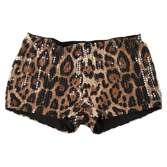 Shorts for Women Leopard Print Sequin High Waist Tight Sexy Shorts Womens Shorts Casual