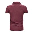 thumbnail image 5 of Fnooota Mens Polo Shirts Short Sleeve, Buttons Casual Collared Vacation Summer Shirts Wine Size M, 5 of 7