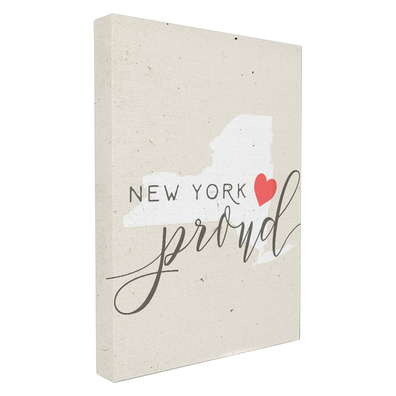 The Stupell Home Decor Collection Proud with Heart Stretched Canvas Wall Art