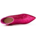 thumbnail image 4 of Unique Bargains Women's Clear Block Heel Glitter Prom Ankle Booties Hot Pink 6.5, 4 of 6