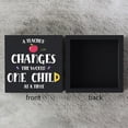 thumbnail image 3 of Zomyto 5"x5" Funny Teacher Wooden Box Sign Plaque a Teacher Changes the World One Child at a Time Wood Box Sign, 3 of 6