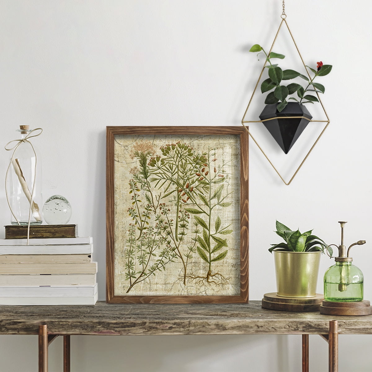 Garden Verses I -Framed Print w/glass-Walnut