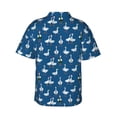 thumbnail image 3 of Daiia Cartoon Geese With Xmas Hawaiian Shirt for Men Gentle Cotton Regular Short Sleeve Casual-3X-Large, 3 of 9