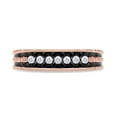 thumbnail image 2 of 1/2 Carat CTTW Round Cut Black And White Natural Diamond Men's Wedding Band Promise Ring In 14K Rose Gold Over Sterling Silver (0.50 Cttw,I2-I3 Clarity), 2 of 8
