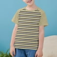 thumbnail image 6 of Spazoro Toddler Girls Boys T-Shirts Tees, Casual Short Sleeve Striped Crew Neck Breathable Summer Tops for Kids Unisex Khaki Size 5 T, 6 of 8